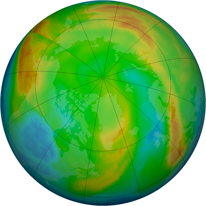 Arctic ozone map for 21 December 1979
